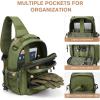 imageG4Free Tactical Sling Bag for Men Women EDC Concealed Carry Bag with Molle Crossbody Shoulder Pack BlackGreen