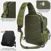 imageG4Free Tactical Sling Bag for Men Women EDC Concealed Carry Bag with Molle Crossbody Shoulder Pack BlackGreen