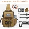 imageG4Free Tactical Sling Bag for Men Women EDC Concealed Carry Bag with Molle Crossbody Shoulder Pack BlackKhaki