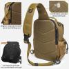 imageG4Free Tactical Sling Bag for Men Women EDC Concealed Carry Bag with Molle Crossbody Shoulder Pack BlackKhaki