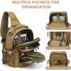 imageG4Free Tactical Sling Bag for Men Women EDC Concealed Carry Bag with Molle Crossbody Shoulder Pack BlackKhaki