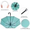 imageG4Free UPF 50 52 Inch UV Protection Umbrella Automatic Open Hook Handle J Stick Golf Umbrellas for Rain Sun ampamp Wind ProtectionSilverBlackSilverBlue