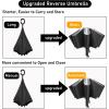 imageG4Free UPF 50 UV Protection 54 Inch Large Reverse Travel Umbrella 10 Ribs Windproof Compact Sun Blocking Inverted Car Umbrellas Automatic Open Close BlackSilverUVBlackSilver