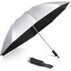 imageG4Free UPF 50 UV Protection 54 Inch Large Reverse Travel Umbrella 10 Ribs Windproof Compact Sun Blocking Inverted Car Umbrellas Automatic Open Close BlackSilverUVBlackSilver