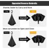 imageG4Free UPF 50 UV Protection 54 Inch Large Reverse Travel Umbrella 10 Ribs Windproof Compact Sun Blocking Inverted Car Umbrellas Automatic Open Close BlackSilverBlack