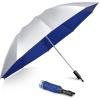 imageG4Free UPF 50 UV Protection 54 Inch Large Reverse Travel Umbrella 10 Ribs Windproof Compact Sun Blocking Inverted Car Umbrellas Automatic Open Close BlackSilverUVBlueSilver