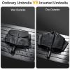 imageG4Free UPF 50 UV Protection 54 Inch Large Reverse Travel Umbrella 10 Ribs Windproof Compact Sun Blocking Inverted Car Umbrellas Automatic Open Close BlackSilverUVBlackSilver