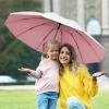 imageG4Free UPF 50 UV Protection 54 Inch Large Reverse Travel Umbrella 10 Ribs Windproof Compact Sun Blocking Inverted Car Umbrellas Automatic Open Close BlackSilverUVPinkSliver