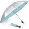 imageG4Free UPF 50 UV Protection 54 Inch Large Reverse Travel Umbrella 10 Ribs Windproof Compact Sun Blocking Inverted Car Umbrellas Automatic Open Close BlackSilverUVLake BlueSilver