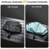 imageG4Free UPF 50 UV Protection 54 Inch Large Reverse Travel Umbrella 10 Ribs Windproof Compact Sun Blocking Inverted Car Umbrellas Automatic Open Close BlackSilverUVLake BlueSilver