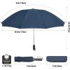 imageG4Free UPF 50 UV Protection 54 Inch Large Reverse Travel Umbrella 10 Ribs Windproof Compact Sun Blocking Inverted Car Umbrellas Automatic Open Close BlackSilverBlue