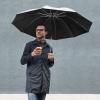 imageG4Free UPF 50 UV Protection 54 Inch Large Reverse Travel Umbrella 10 Ribs Windproof Compact Sun Blocking Inverted Car Umbrellas Automatic Open Close BlackSilverUVBlackSilver