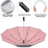 imageG4Free UPF 50 UV Protection 54 Inch Large Reverse Travel Umbrella 10 Ribs Windproof Compact Sun Blocking Inverted Car Umbrellas Automatic Open Close BlackSilverUVPinkSliver