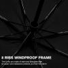 imageG4Free UPF 50 UV Protection Large Travel Umbrella 46 Inch Double Layer Auto Open Close Windproof Sun Blocking UmbrellaBlack