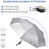 imageG4Free UPF 50 UV Protection Large Travel Umbrella 46 Inch Double Layer Auto Open Close Windproof Sun Blocking UmbrellaBlack