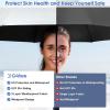 imageG4Free UPF 50 UV Protection Large Travel Umbrella 46 Inch Double Layer Auto Open Close Windproof Sun Blocking UmbrellaBlack