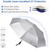 imageG4Free UPF 50 UV Protection Large Travel Umbrella 46 Inch Double Layer Auto Open Close Windproof Sun Blocking UmbrellaBlue