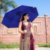imageG4Free UPF 50 UV Protection Large Travel Umbrella 46 Inch Double Layer Auto Open Close Windproof Sun Blocking UmbrellaBlue