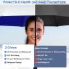 imageG4Free UPF 50 UV Protection Large Travel Umbrella 46 Inch Double Layer Auto Open Close Windproof Sun Blocking UmbrellaBlue