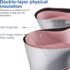 imageG4Free UPF 50 UV Protection Large Travel Umbrella 46 Inch Double Layer Auto Open Close Windproof Sun Blocking UmbrellaPink