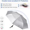imageG4Free UPF 50 UV Protection Large Travel Umbrella 46 Inch Double Layer Auto Open Close Windproof Sun Blocking UmbrellaPink