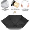 imageG4Free UPF 50 UV Protection Travel Umbrella with Wooden Handle 42 Inch Lightweight Sun Rain Folding Umbrellas Auto Open Close BlackBlack