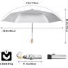 imageG4Free UPF 50 UV Protection Travel Umbrella with Wooden Handle 42 Inch Lightweight Sun Rain Folding Umbrellas Auto Open Close BlackBlack