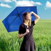 imageG4Free UPF 50 UV Protection Travel Umbrella with Wooden Handle 42 Inch Lightweight Sun Rain Folding Umbrellas Auto Open Close BlackBlue