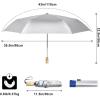 imageG4Free UPF 50 UV Protection Travel Umbrella with Wooden Handle 42 Inch Lightweight Sun Rain Folding Umbrellas Auto Open Close BlackBlue