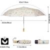 imageG4Free UPF 50 UV Protection Travel Umbrella with Wooden Handle 42 Inch Lightweight Sun Rain Folding Umbrellas Auto Open Close BlackFlower