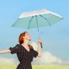 imageG4Free UPF 50 UV Protection Travel Umbrella with Wooden Handle 42 Inch Lightweight Sun Rain Folding Umbrellas Auto Open Close BlackLake Blue