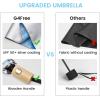 imageG4Free UPF 50 UV Protection Travel Umbrella with Wooden Handle 42 Inch Lightweight Sun Rain Folding Umbrellas Auto Open Close BlackSky