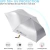 imageG4Free UPF 50 UV Protection Travel Umbrella with Wooden Handle 42 Inch Lightweight Sun Rain Folding Umbrellas Auto Open Close BlackSky
