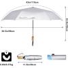 imageG4Free UPF 50 UV Protection Travel Umbrella with Wooden Handle 42 Inch Lightweight Sun Rain Folding Umbrellas Auto Open Close BlackSky