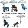 imageG4Free UPF 50 Universal Clamp On Umbrella Adjustable Outdoor UV Protection Beach Chair Umbrella for Strollers Wheelchairs Patio Chairs and Golf CartsLake Blue