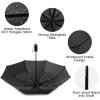 imageG4Free Windproof Travel Umbrellas for Rain 46inch Double Canopy Automatic Compact Umbrella with Strong Fiberglass Frame and Windproof CableBlack