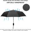 imageG4Free Windproof Travel Umbrellas for Rain 46inch Double Canopy Automatic Compact Umbrella with Strong Fiberglass Frame and Windproof CableBlack