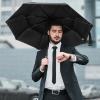 imageG4Free Windproof Travel Umbrellas for Rain 46inch Double Canopy Automatic Compact Umbrella with Strong Fiberglass Frame and Windproof CableBlack