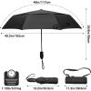 imageG4Free Windproof Travel Umbrellas for Rain 46inch Double Canopy Automatic Compact Umbrella with Strong Fiberglass Frame and Windproof CableBlack