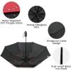 imageG4Free Windproof Travel Umbrellas for Rain 46inch Double Canopy Automatic Compact Umbrella with Strong Fiberglass Frame and Windproof CableBlackRed