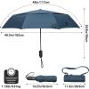 imageG4Free Windproof Travel Umbrellas for Rain 46inch Double Canopy Automatic Compact Umbrella with Strong Fiberglass Frame and Windproof CableNavy Blue