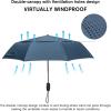 imageG4Free Windproof Travel Umbrellas for Rain 46inch Double Canopy Automatic Compact Umbrella with Strong Fiberglass Frame and Windproof CableNavy Blue
