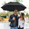 imageG4Free Wooden J Handle Umbrella 54 Inch Large Auto Open Classic Windproof Rain Stick Umbrellas for Men WomenBlack