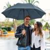 imageG4Free Wooden J Handle Umbrella 54 Inch Large Auto Open Classic Windproof Rain Stick Umbrellas for Men WomenBlue