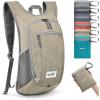imageG4Free 10L15L Hiking Backpack Lightweight Packable Hiking Daypack Small Travel Outdoor Foldable Shoulder BagBeige