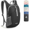 imageG4Free 12L Hiking Backpack Lightweight Small Hiking Daypack for Outdoor Travel Mini Foldable Shoulder BagBlackpolyester
