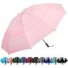 imageG4Free 42465462 Inch Large Golf Umbrella Compact Reverse Travel Umbrella 10 Ribs Windproof for Rain Double Canopy Automatic Open ClosePink