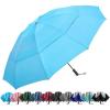 imageG4Free 42465462 Inch Large Golf Umbrella Compact Reverse Travel Umbrella 10 Ribs Windproof for Rain Double Canopy Automatic Open CloseSky Blue