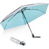 imageG4Free 43 Inch Travel Umbrella Ultralight UPF 50 UV Protection Compact Sun Umbrella Double Canopy Super Slim Small Portable Automatic Antibounce CloseLake Blue