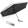 imageG4Free 43 Inch Travel Umbrella Ultralight UPF 50 UV Protection Compact Sun Umbrella Double Canopy Super Slim Small Portable Automatic Antibounce CloseBlack